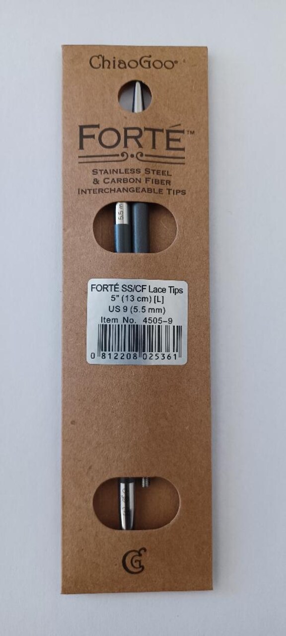 ChiaoGoo Forte 5" Stainless Steel & Carbon Fiber Interchangeable Knitting Needle